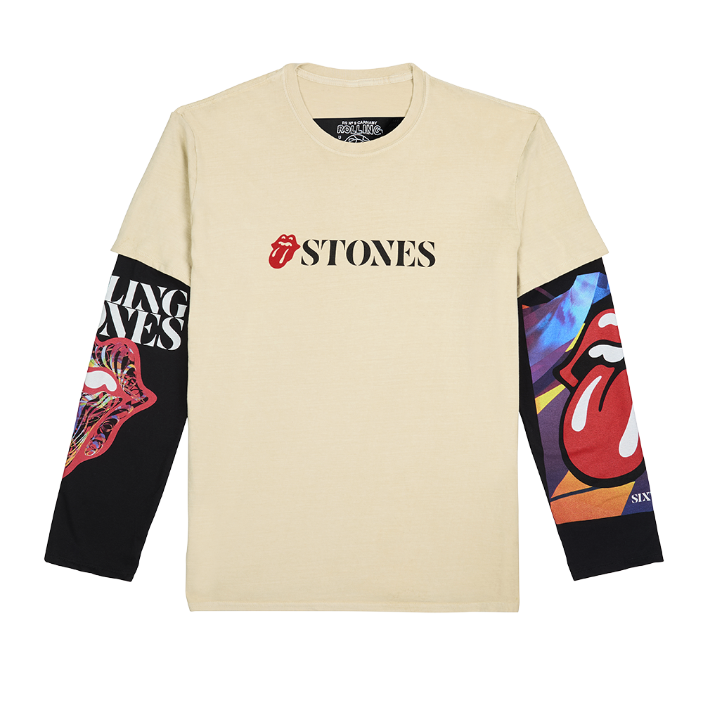 RS No. 9 - Stones:Reimagined Upcycled Tour Layered Longsleeve T-shirt