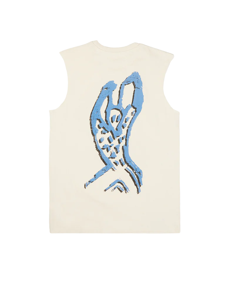 RS No. 9 Carnaby - White Spike Tongue Logo Graphic Print Tank