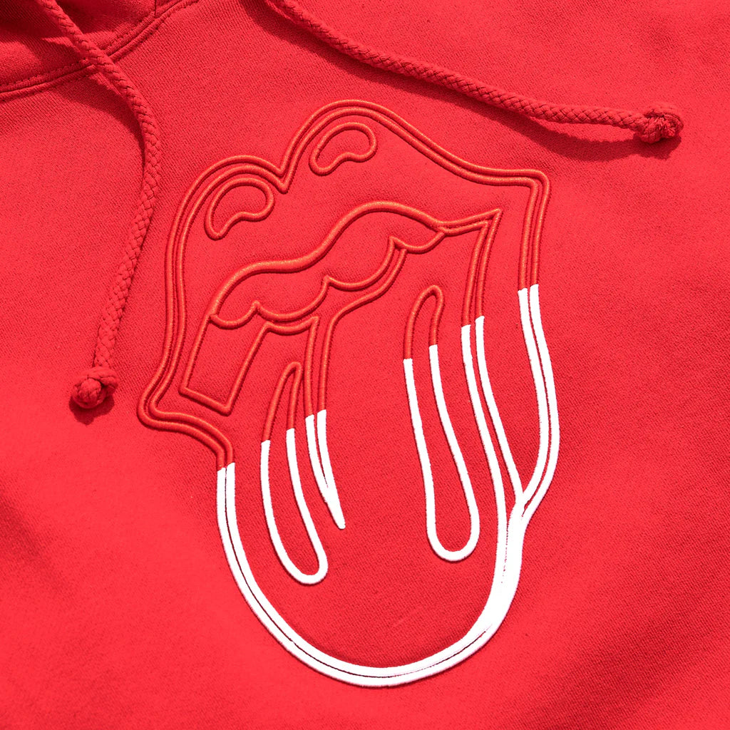 Carnaby - Stones Red Embroidered Circle Tongue Hoodie