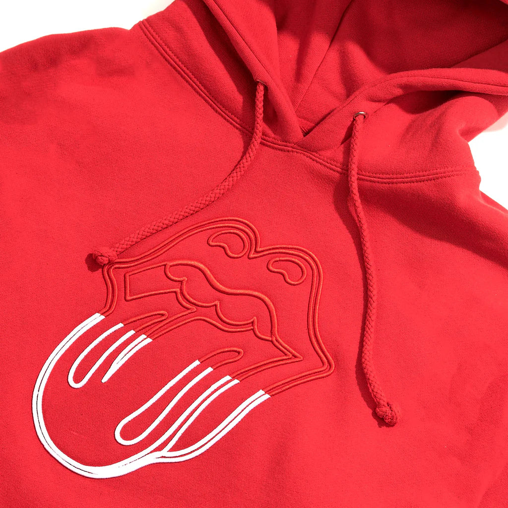 Carnaby - Stones Red Embroidered Circle Tongue Hoodie