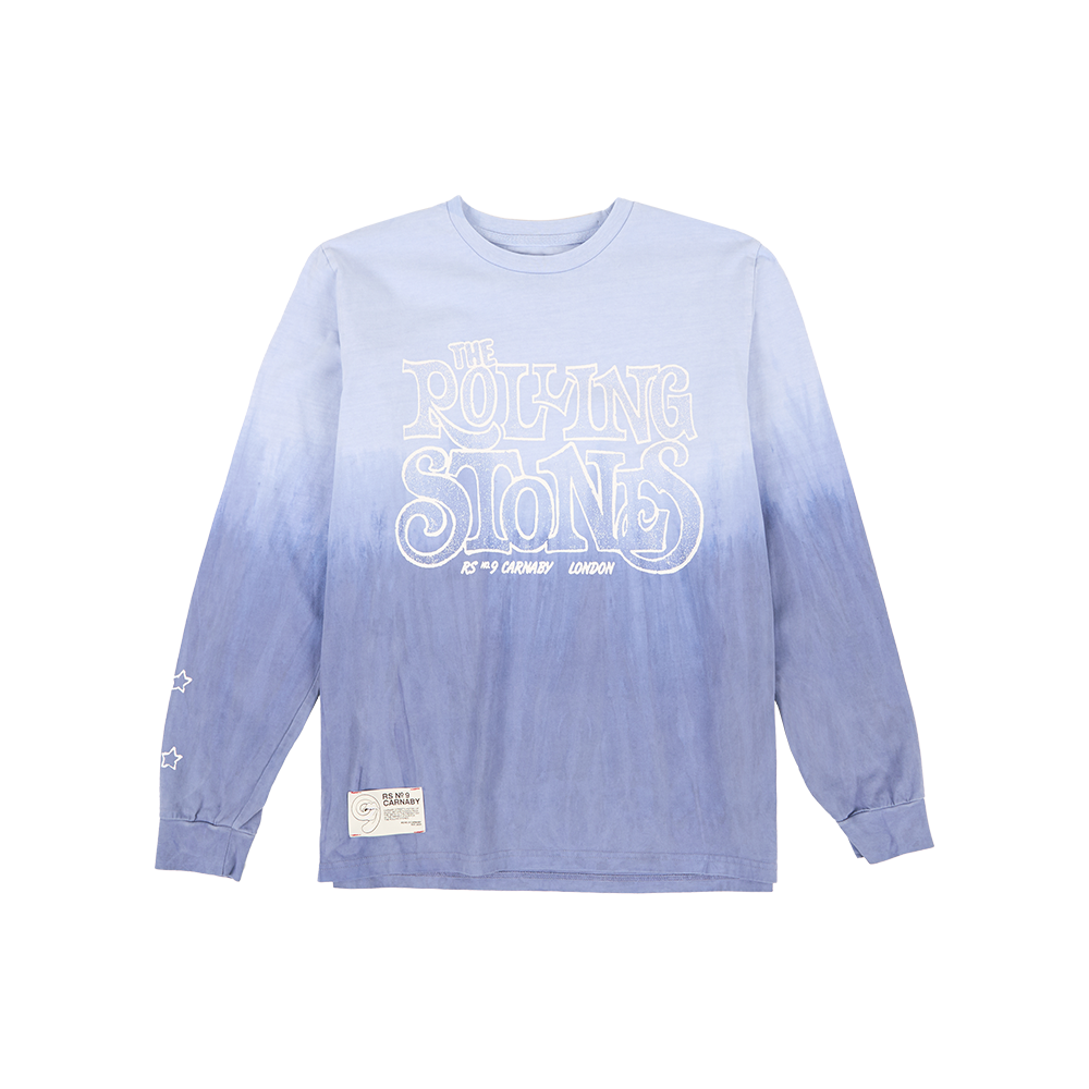 Rolling Stones Store - Stones Bubble Logo Tie Dye Blue Longsleeve T-Shirt