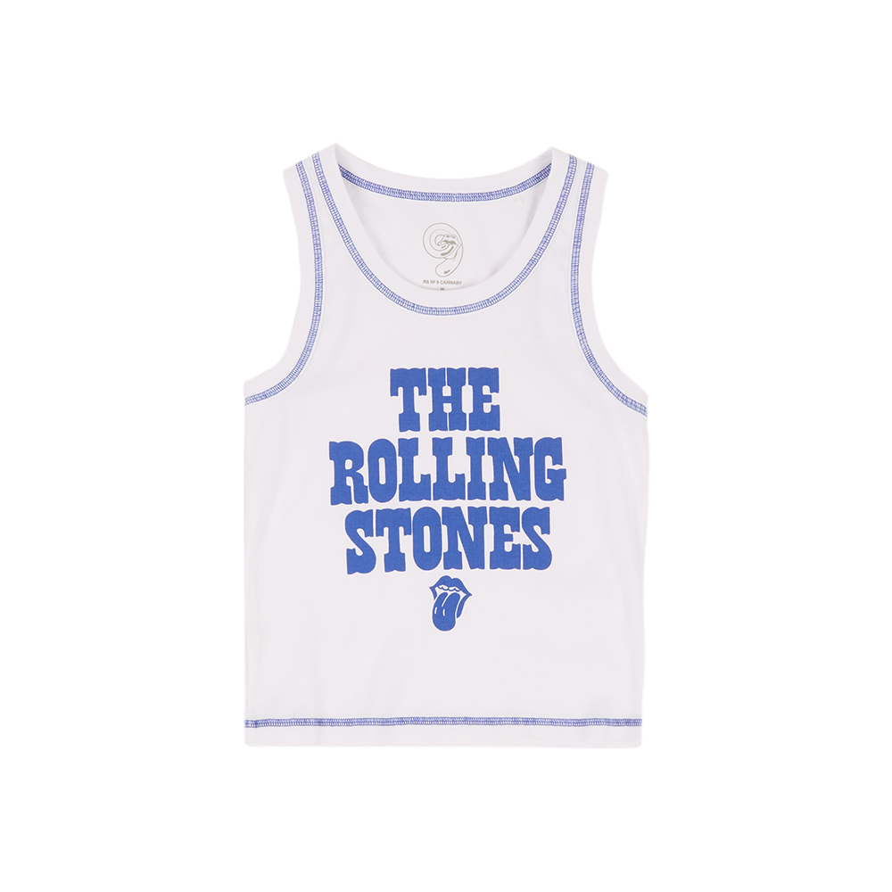 Carnaby - The Rolling Stones Contrast Stitch White Tank Top