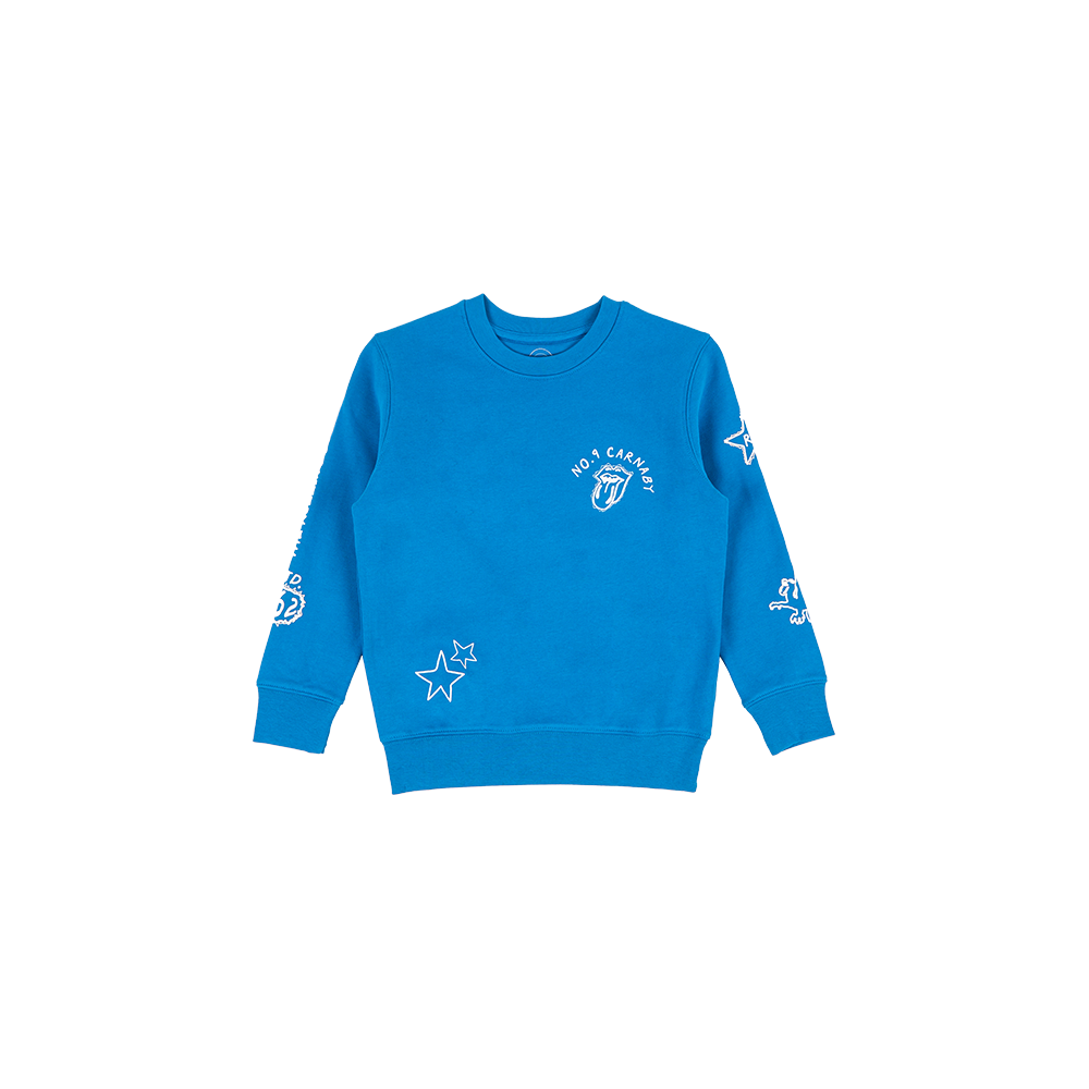 Carnaby - Kids Doodle All Over Print Blue Crewneck