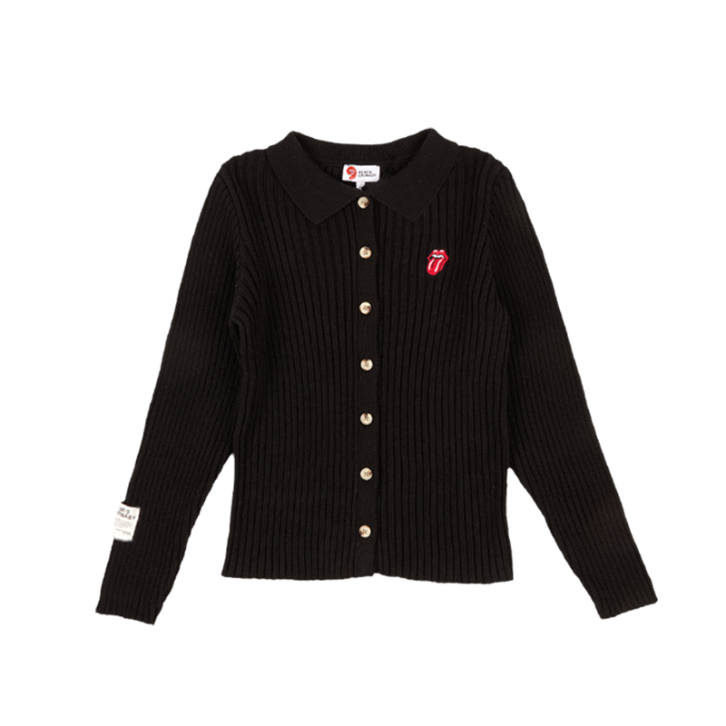 Rolling Stones Store - Classic Logo Button Up Black Cardigan