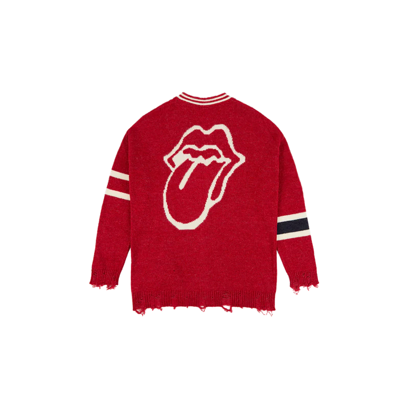 RS No. 9 - DISTRESSED RED VARSITY CARDIGAN