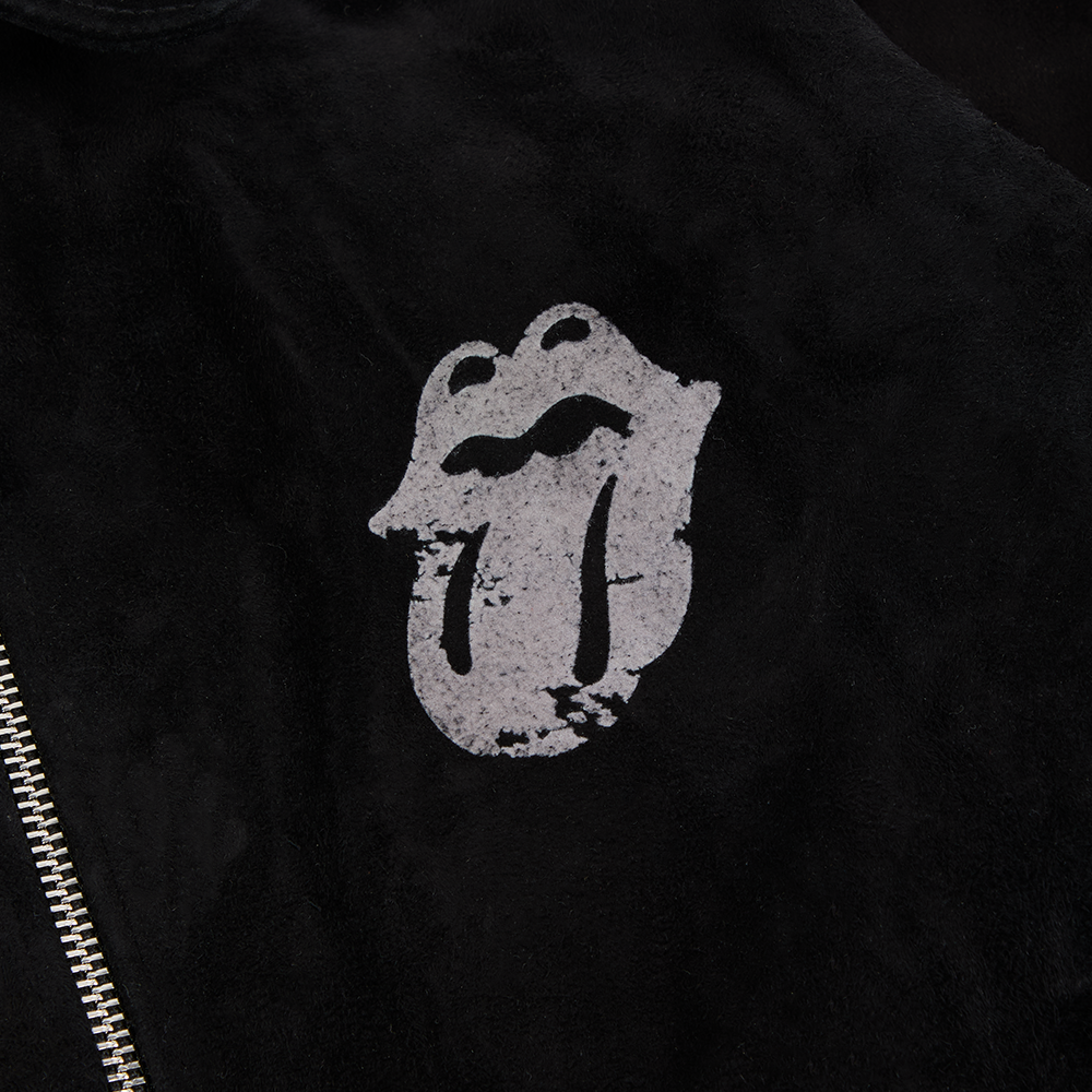 Carnaby - The Stones Flocked Logo Brushed Black Suede Jacket