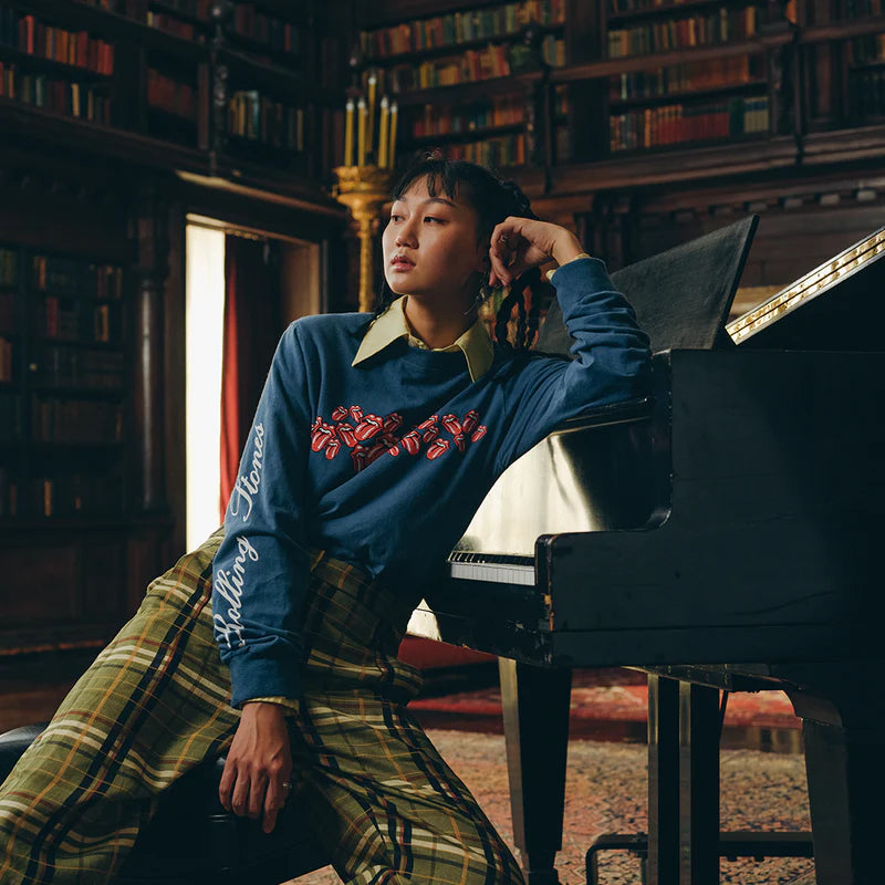Carnaby - ROLLING STONES SCATTERED BLUE LICKS PRINTED LONGSLEEVE