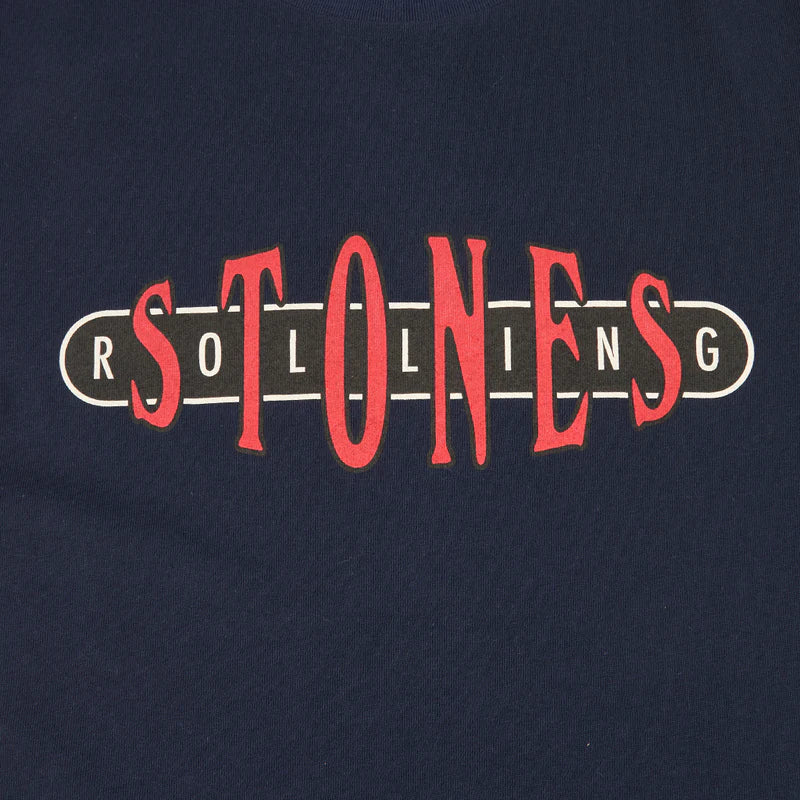 RS No. 9 - ROLLING STONES FITTED NAVY VARSITY T-SHIRT
