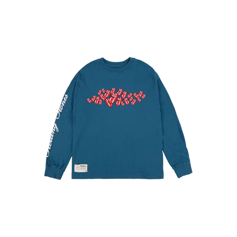 Carnaby - ROLLING STONES SCATTERED BLUE LICKS PRINTED LONGSLEEVE