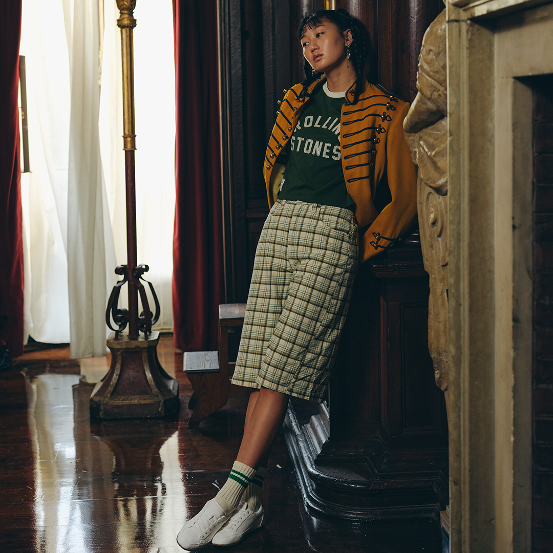 RS No. 9 - STONES VARSITY APPLIQUE FITTED GREEN T-SHIRT