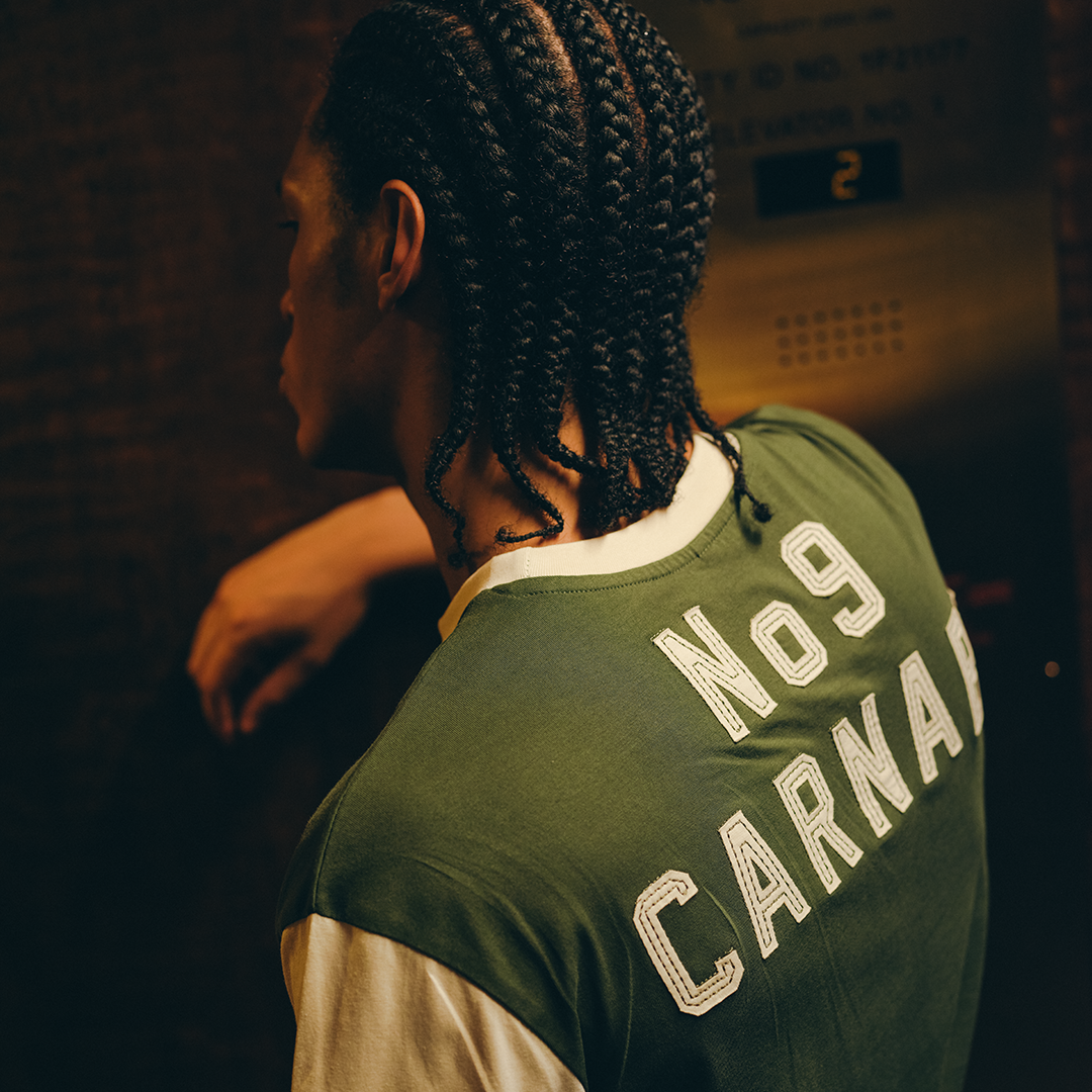 RS No. 9 - Stones Varsity Chenille Applique Green T-Shirt