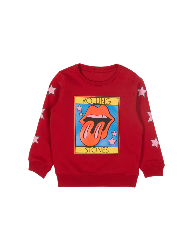 Carnaby - Kids Red 'Rolling Stones' Graphic Print Crewneck