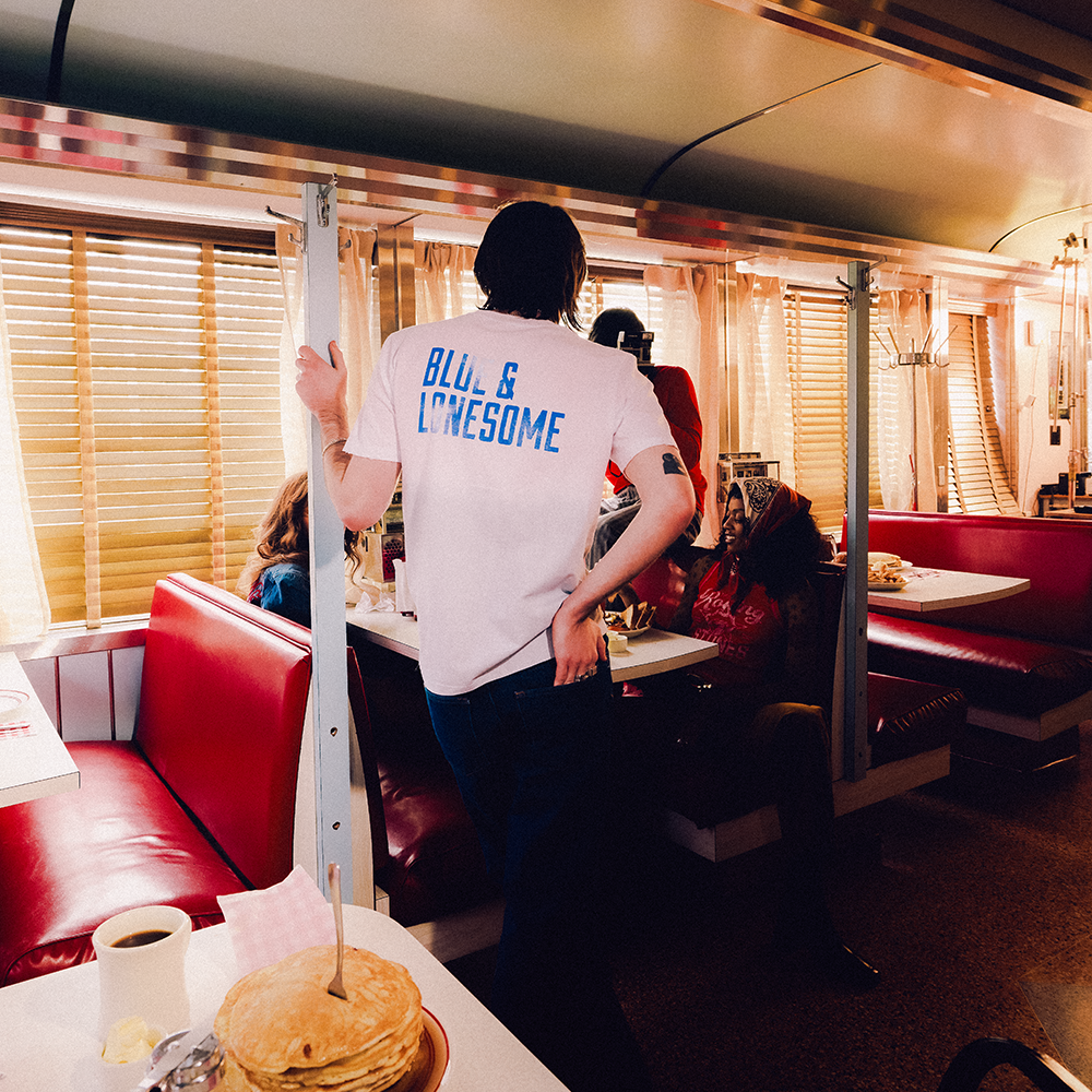 Rolling Stones Store - Blue & Lonesome Distressed Washed White T-Shirt