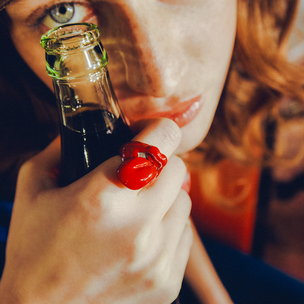 Carnaby - Classic Logo Red Resin Ring