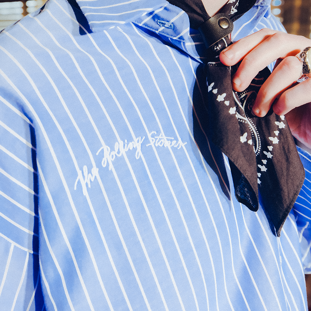 Carnaby - Jumbo Logo Pinstripe Poplin Oversized Shirt