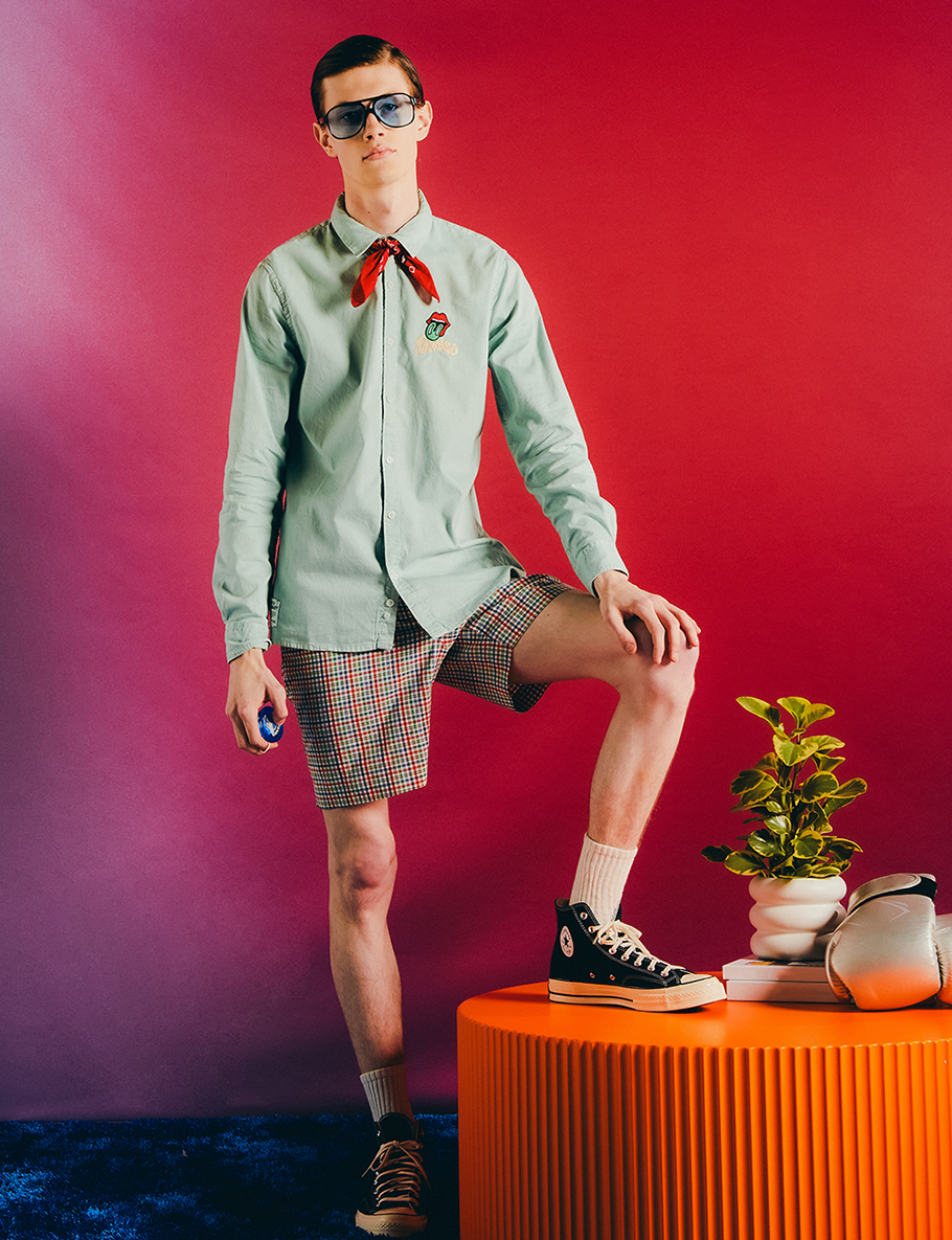 Carnaby - Washed Green Embroidered Tongue Logo Oxford Shirt
