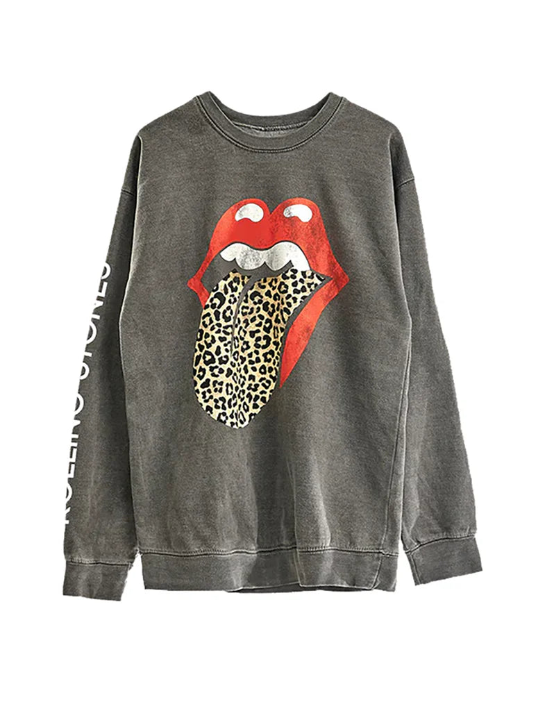 Carnaby - Leopard Tongue Washed Crewneck