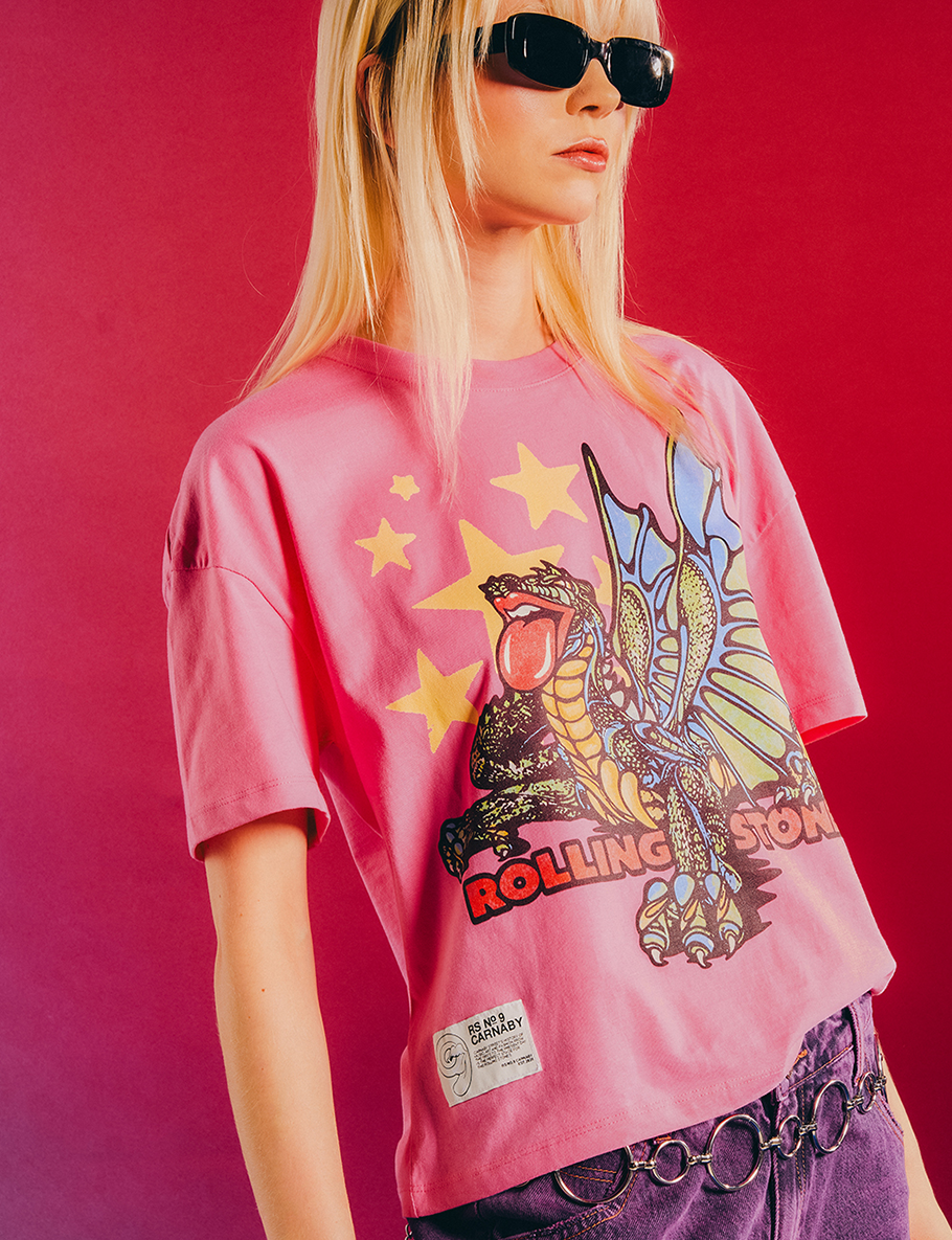 Carnaby - Pink Dragon Graphic Print Boxy T-Shirt