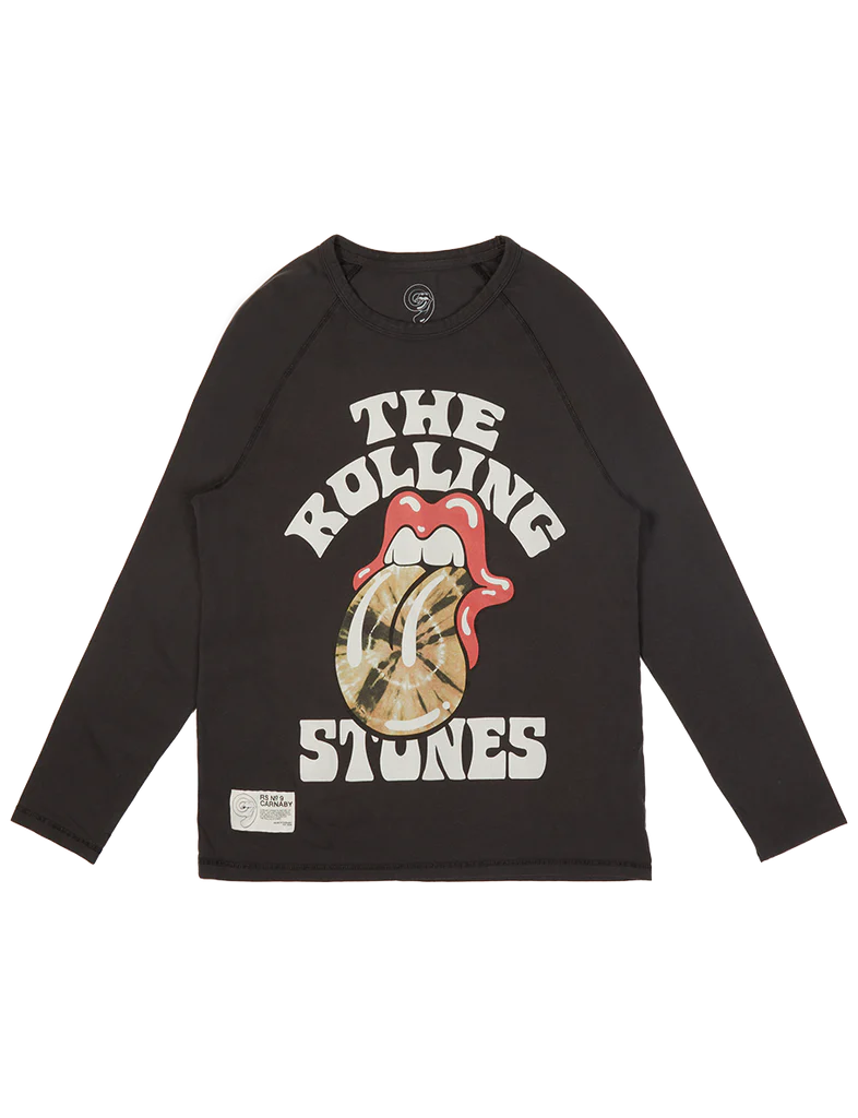 RS No. 9 Carnaby - Black 'The Rolling Stones' Graphic Print Raglan