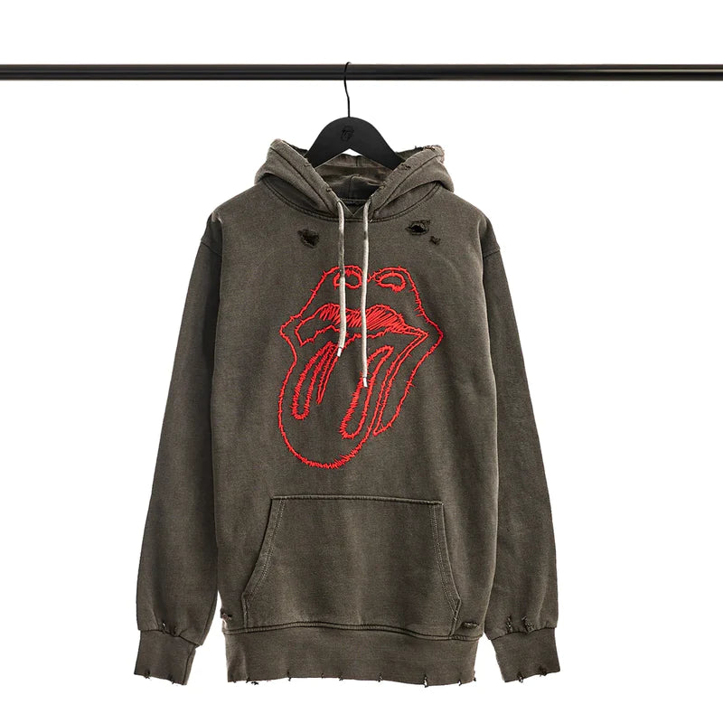 RS No. 9 Carnaby - No9 Embroidered Sketch Tongue Distressed Hoodie II