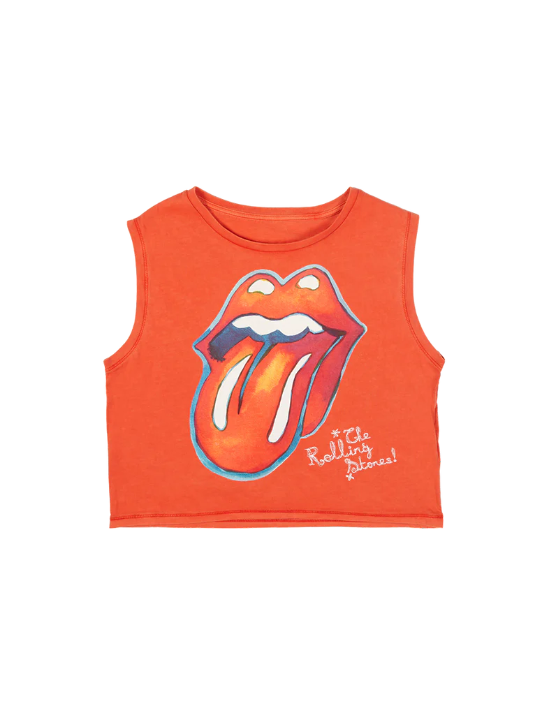 Carnaby - Red Tongue Logo Graphic Print Cropped Vest