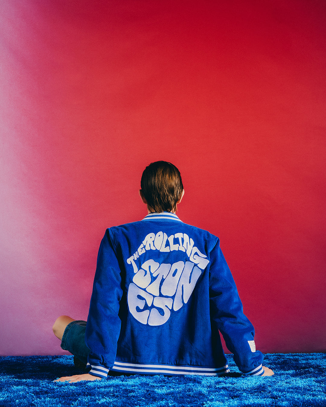 RS No. 9 Carnaby - Blue Embroidered Corduroy Varsity Jacket