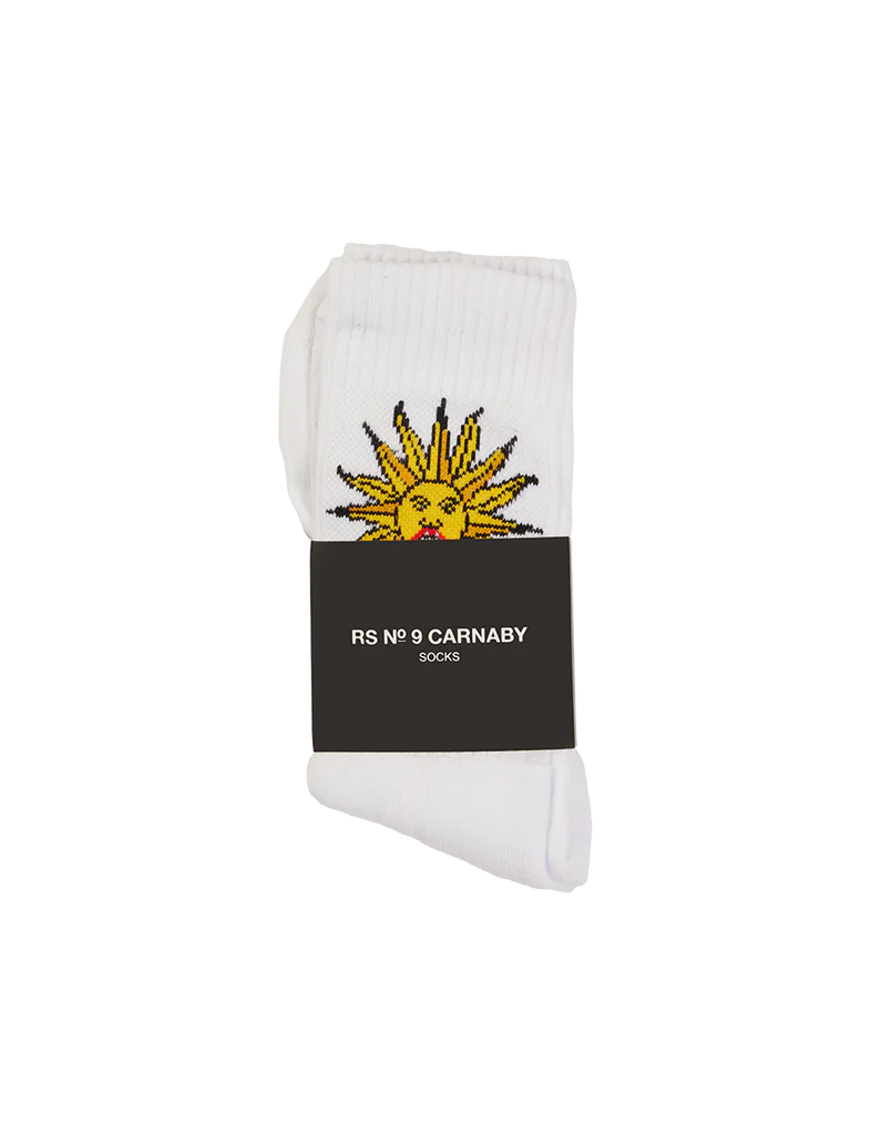 RS No. 9 Carnaby - White Sun Graphic Socks