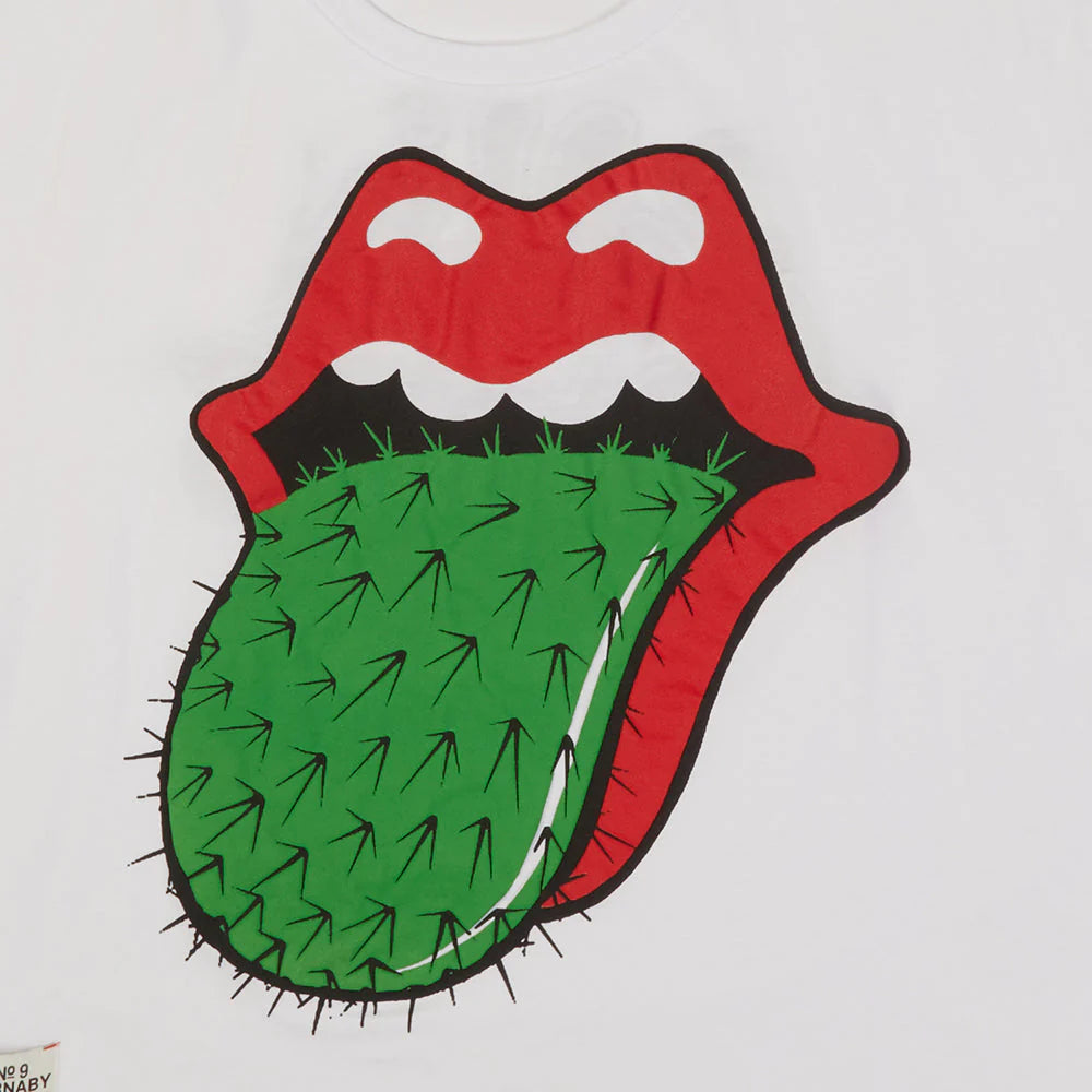 Carnaby - White Tongue Logo Puff Print Boxy T-Shirt