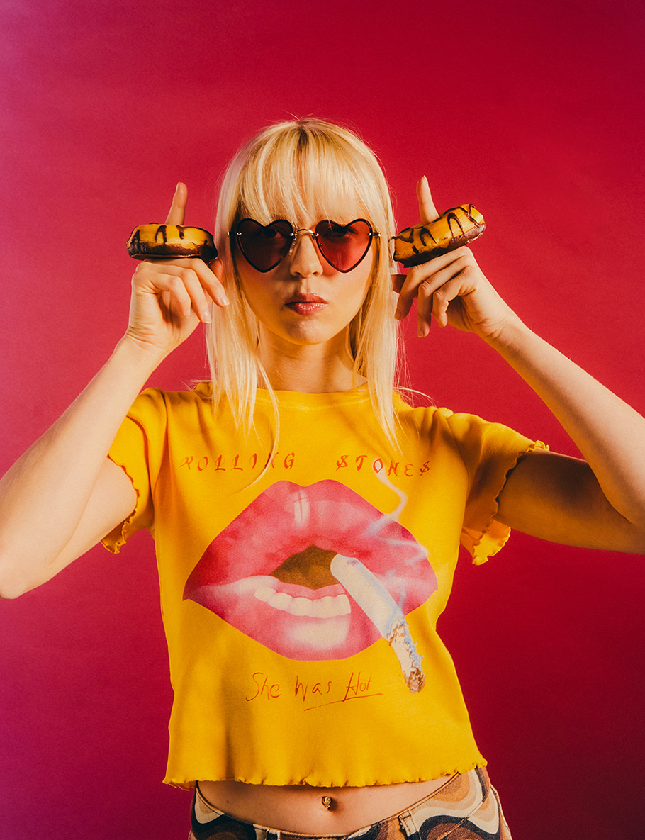 RS No. 9 Carnaby - Yellow Lips Graphic Print Baby T-Shirt