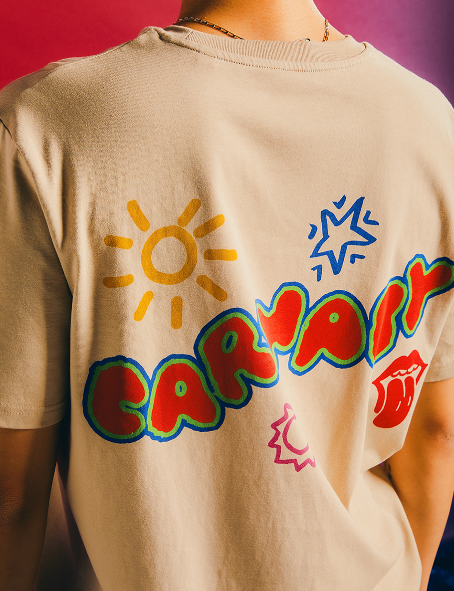 Carnaby - Stone Rainbow Tongue Logo Graphic Print T-Shirt